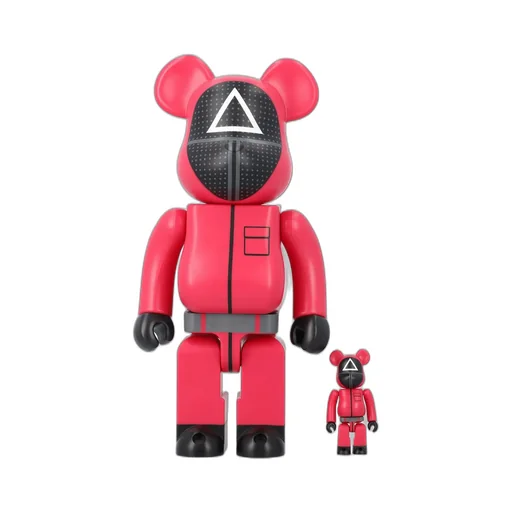 Medicom Toy X Squid Game Guard Triangle 100% + 400% Be@Rbrick Set
