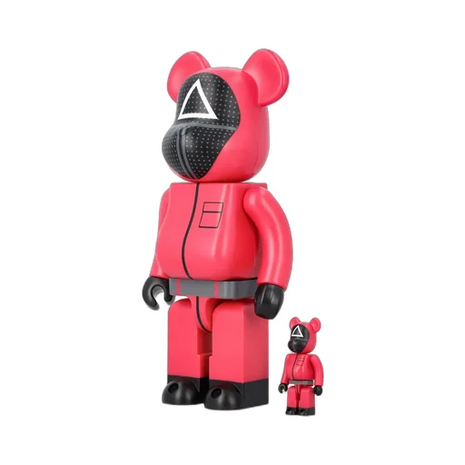 Medicom Toy X Squid Game Guard Triangle 100% + 400% Be@Rbrick Set