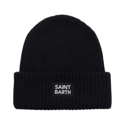 Mc2 Saint Barth Berry Logo Patch Knitted Beanie