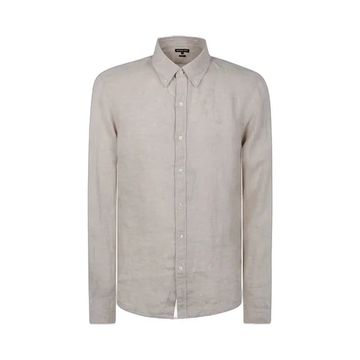 Michael Kors Slub-Texture Curved Hem Shirt