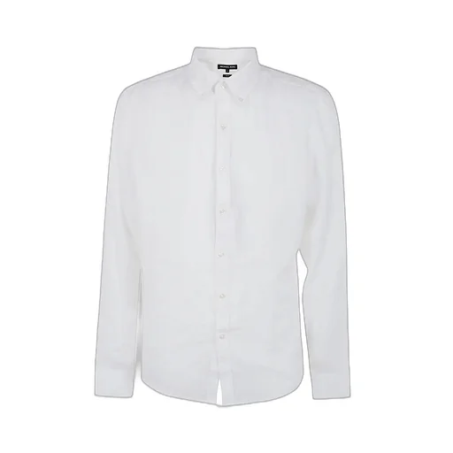 Michael Kors Slub-Texture Curved Hem Shirt