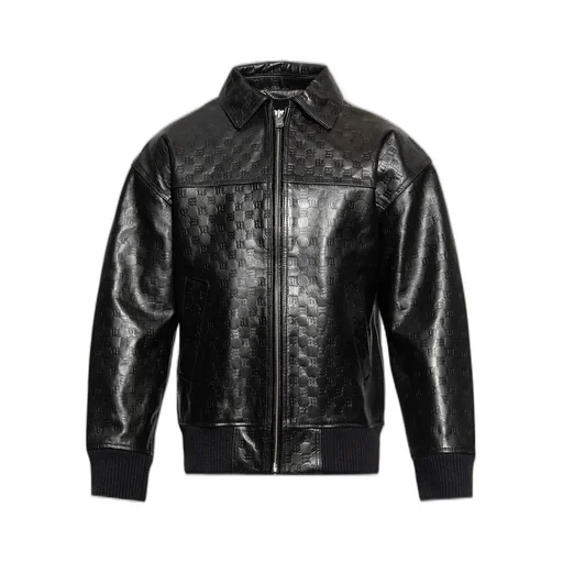 Misbhv Monogram Embossed Bandit Leather Jacket