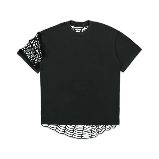 Misbhv Crochet-Panelled Spider Web Pattern T-Shirt