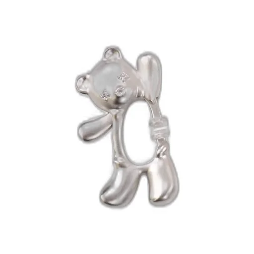 Waving Bear Spring Clasp Earrings / Sil