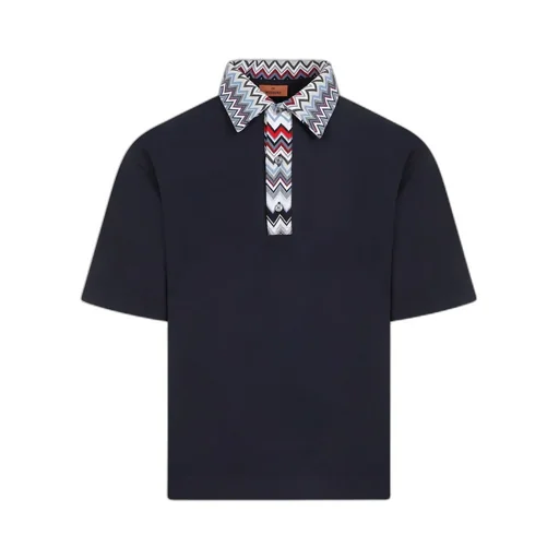 Missoni Zigzag Collar Short-Sleeved Polo Shirt