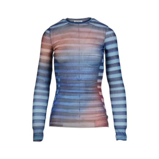 Mesh Long Sleeves Top Printed / Lightblu Blu Peach Air