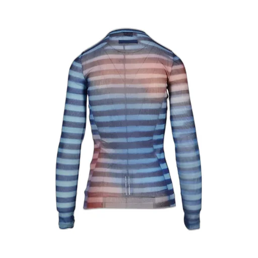 Mesh Long Sleeves Top Printed / Lightblu Blu Peach Air