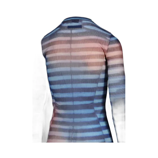 Mesh Long Sleeves Top Printed / Lightblu Blu Peach Air