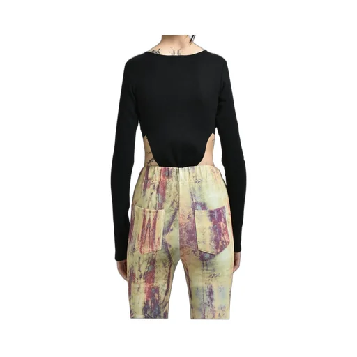 Rib Cut Bodysuits / Black