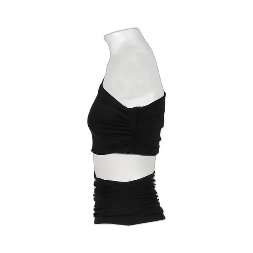 One Shoulder Wrap Tee / Black