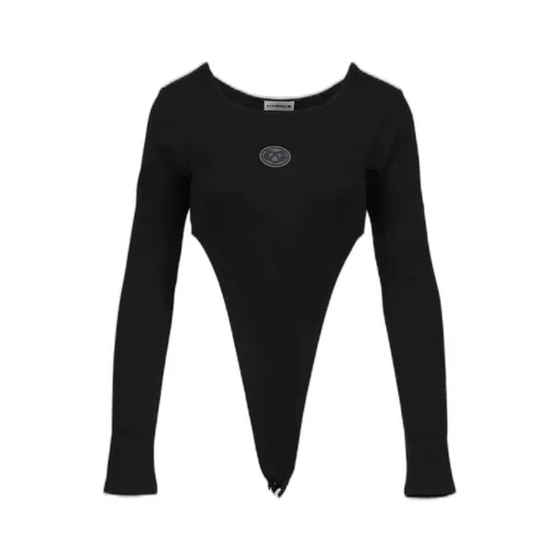 Rib Cut Bodysuits / Black