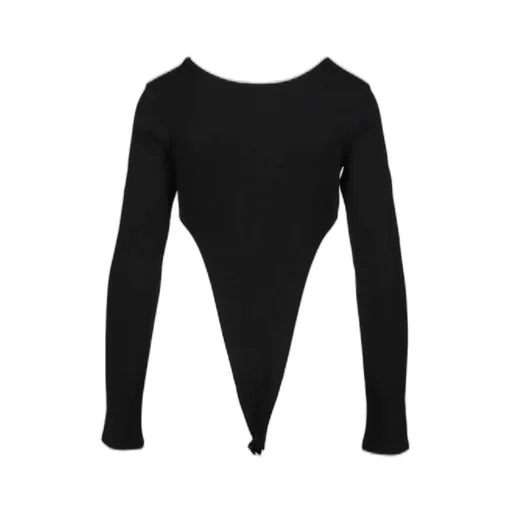 Rib Cut Bodysuits / Black