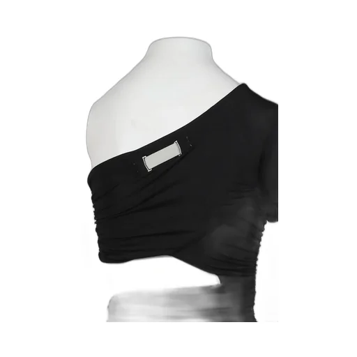 One Shoulder Wrap Tee / Black