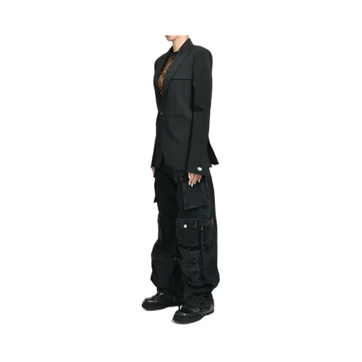 Panels Tailoring Jacket / Black