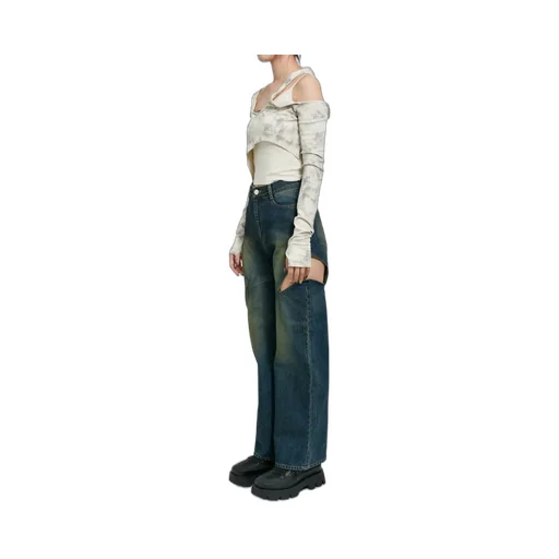 Cutoff Denim Pants / Blu