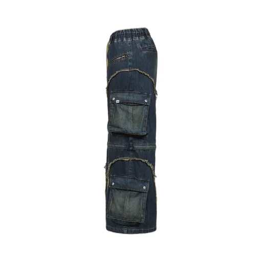 Split Denim Cargo Pants / Blue