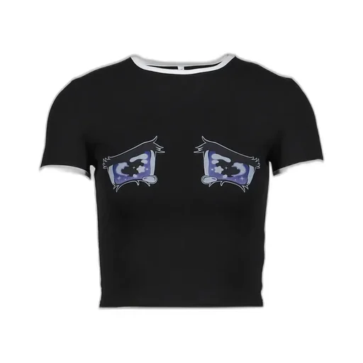 Crying Eyes Printed T-Shirt / Blk No Cry
