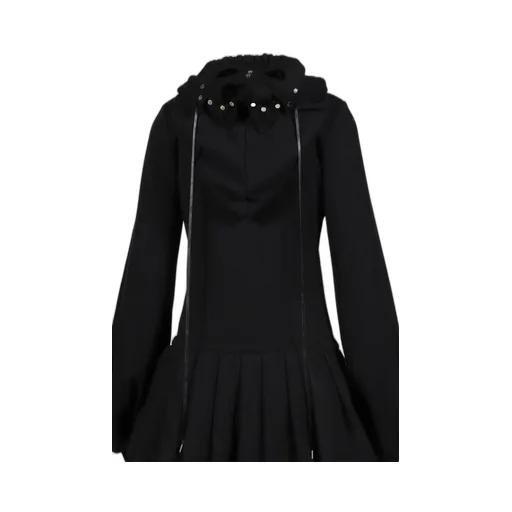 Handmade Black Devil Mask Hoodie Dress / Blk