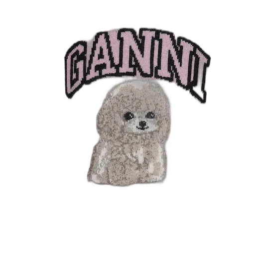 Graphic Wool Mix Poodle Crewneck / Chalk Pnk