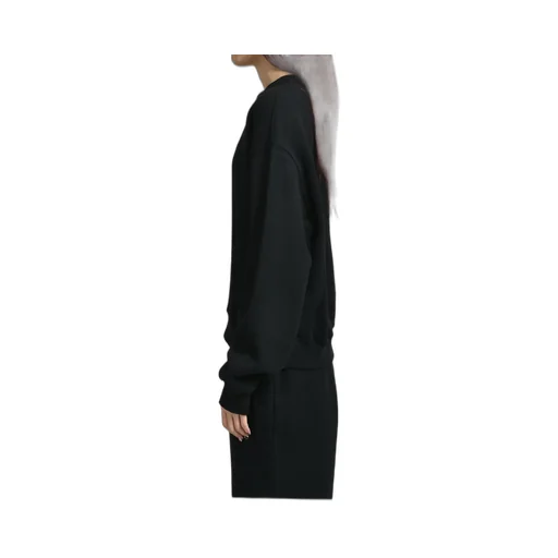 Essential Terry Crew Sweatshirt W/ Puff Paint Logo / Blk