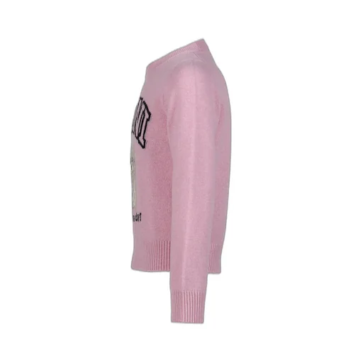Graphic Wool Mix Poodle Crewneck / Chalk Pnk