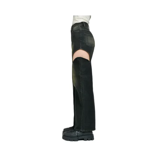 Cutoff Denim Pants / Black