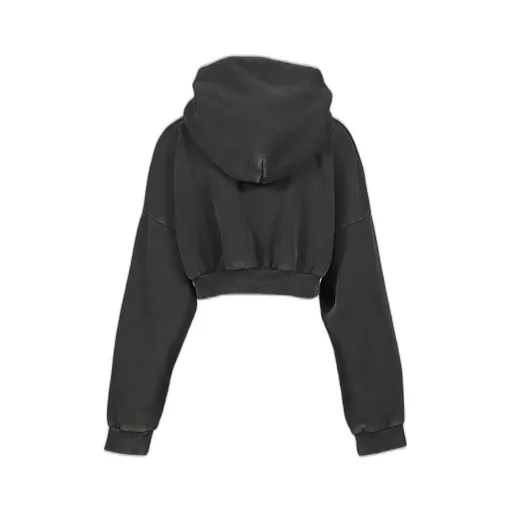 Cropped Heavy Hood / Washedblk
