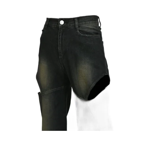 Cutoff Denim Pants / Black