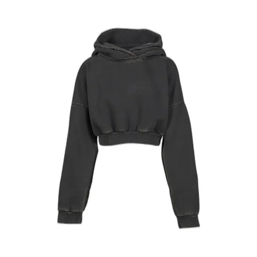 Cropped Heavy Hood / Washedblk