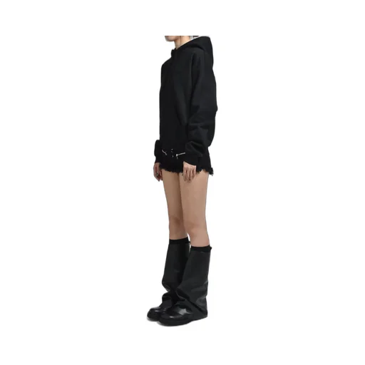 Logo Fitted Hoodie / Black