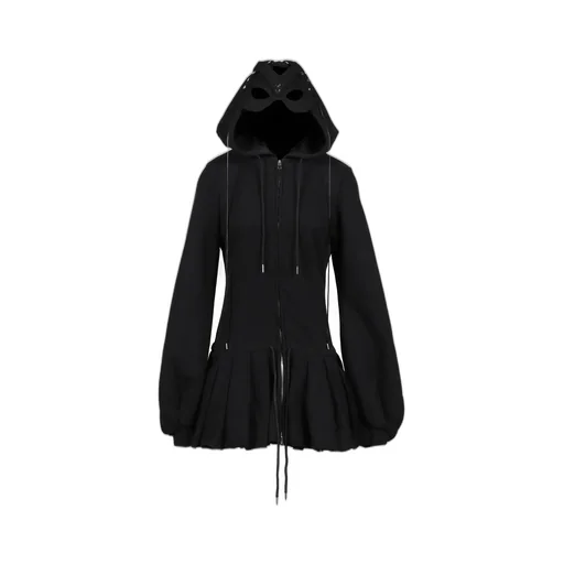 Handmade Black Devil Mask Hoodie Dress / Blk