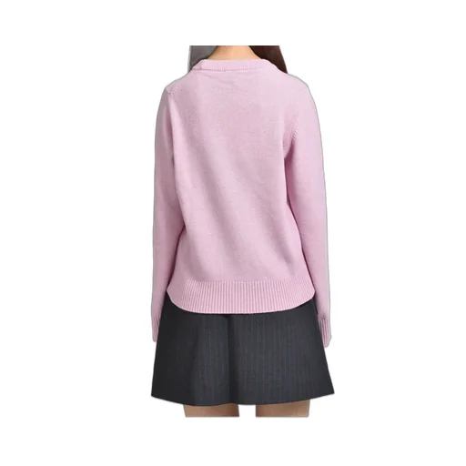 Graphic Wool Mix Poodle Crewneck / Chalk Pnk