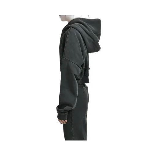 Cropped Heavy Hood / Washedblk