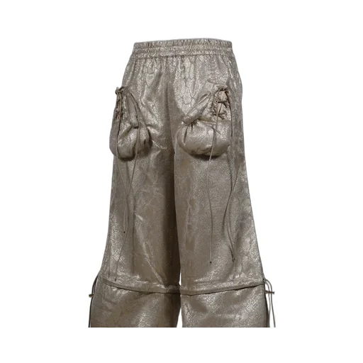 Gold Python Pattern Detachable Boxing Glove Pants / Gld
