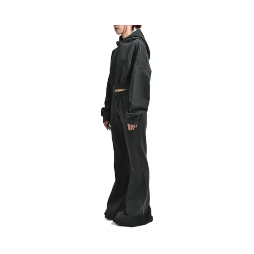 Cropped Heavy Hood / Washedblk