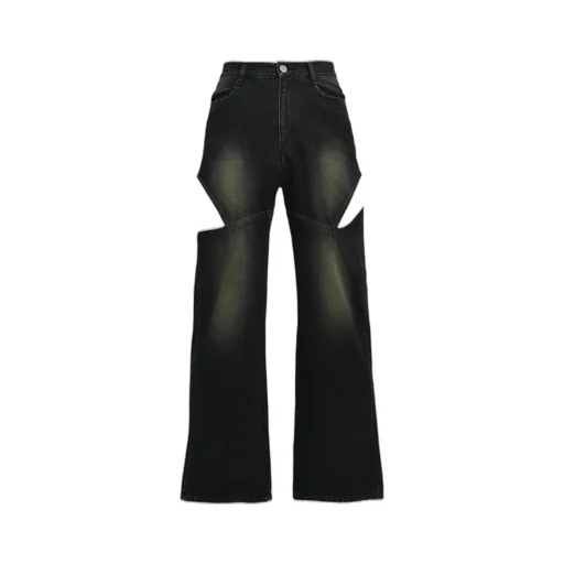 Cutoff Denim Pants / Black