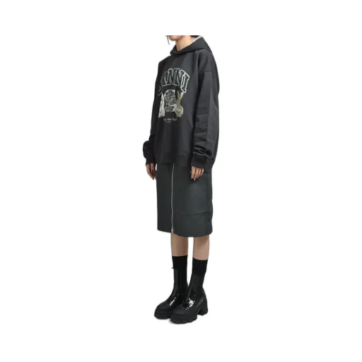 Isoli Oversize Animals Crop Hoodie / Phantom