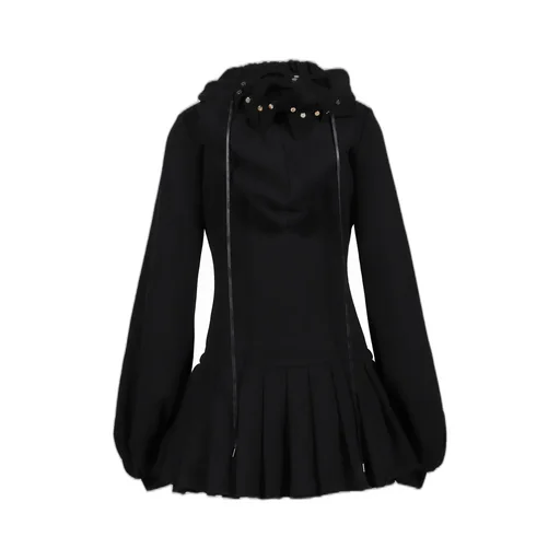 Handmade Black Devil Mask Hoodie Dress / Blk