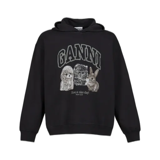 Isoli Oversize Animals Crop Hoodie / Phantom