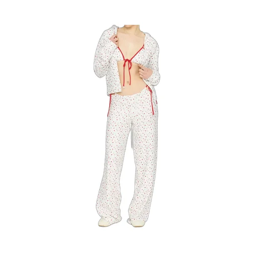 Lazy Sunday Terry Zip Up / Strawberry Bow