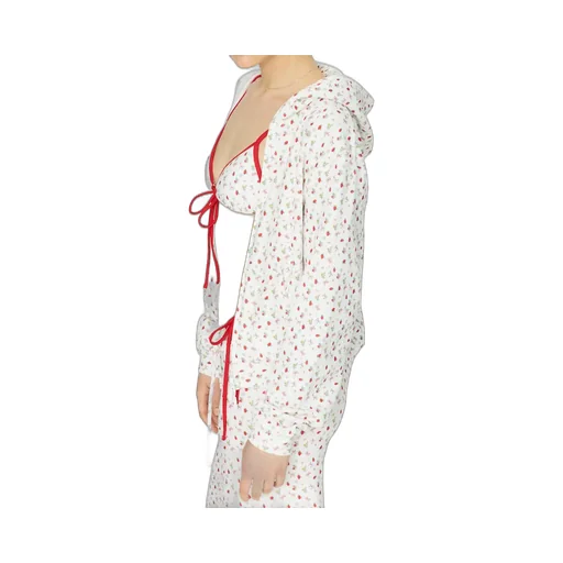 Lazy Sunday Terry Zip Up / Strawberry Bow