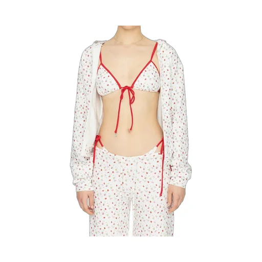 Lazy Sunday Terry Zip Up / Strawberry Bow