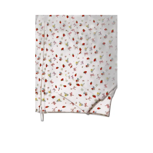 Lazy Sunday Terry Zip Up / Strawberry Bow