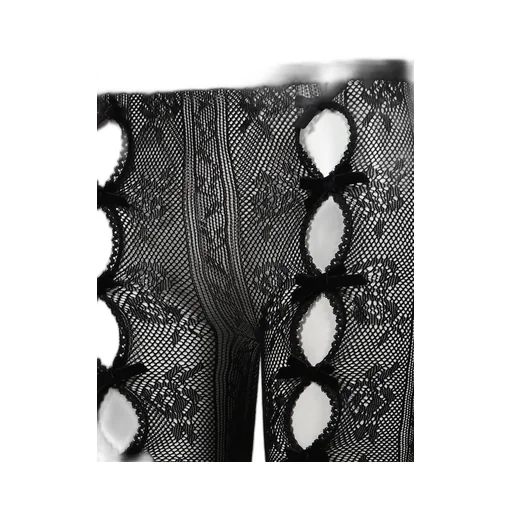Black Bowknot Lace Short Leggings / Blk