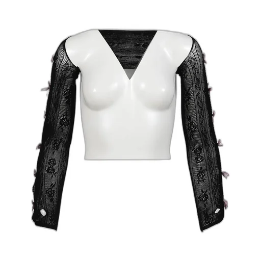 Purple Velvets Bow Black Lace Oversleeves / Blk Pur