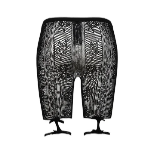 Black Bowknot Lace Short Leggings / Blk