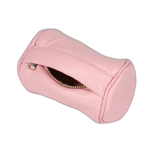Pink Rhinestone Brass Knuckles Leather Handbag / Pnk
