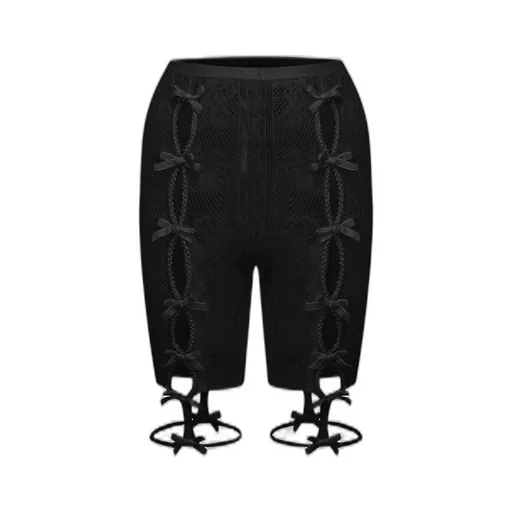 Black Bowknot Lace Short Leggings / Blk