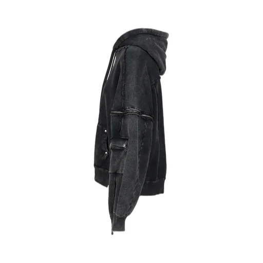Split Sweat Hoodie / Black