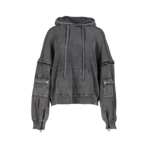 Split Sweat Hoodie / Grey